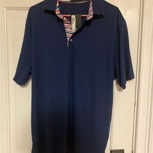 Mercedes-Benz Navy Polo XL NWT Striped Collar